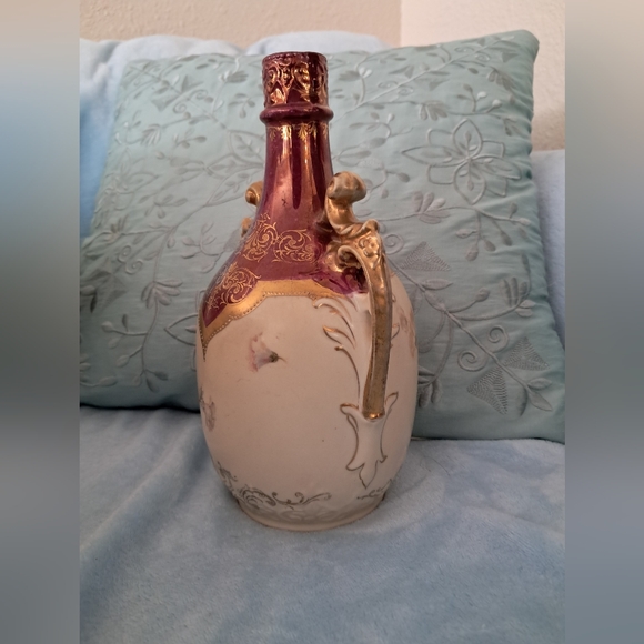 Antique Red & Gold 1891 Royal Saxe Erdmann Schlegelmilch Double Handled Vase - Picture 3 of 16
